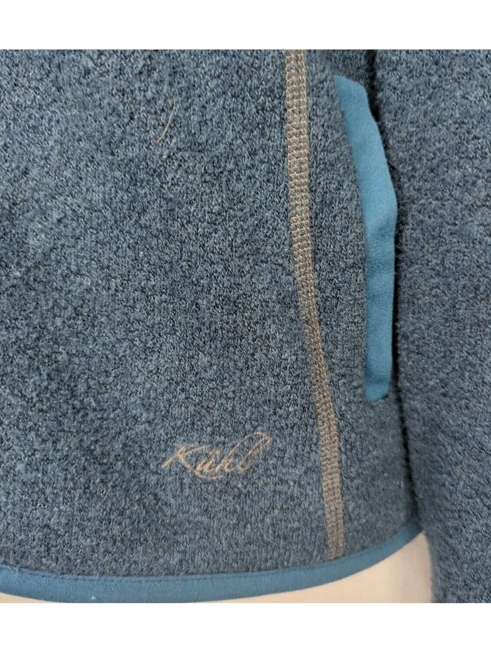 Kuhl Alfpaca Fleece Sweater Jacket Teal Blue Womens XL X-Large Hiking Camp Ski